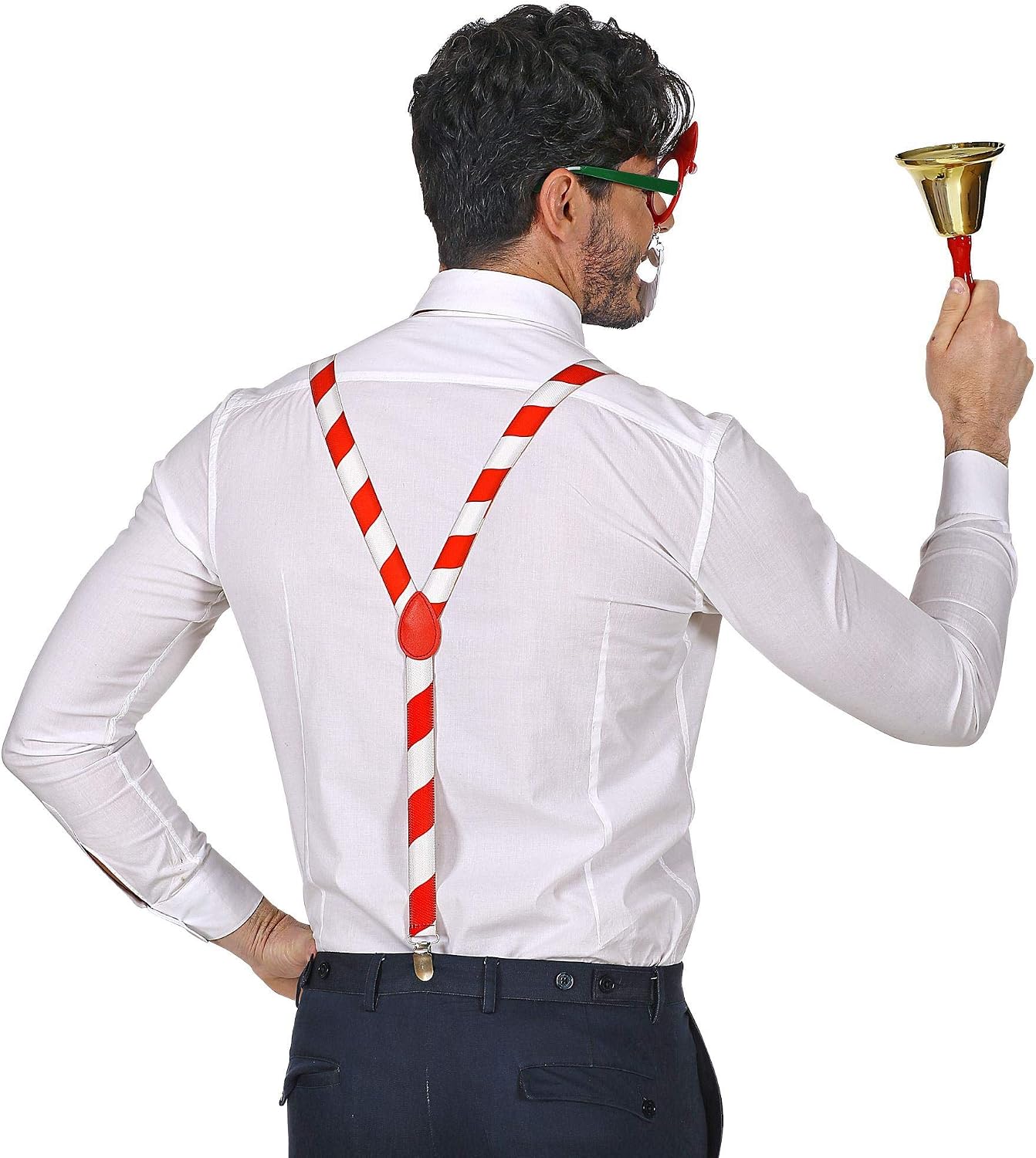 WIDMANN Santa Claus (glasses, braces, bow tie), Red/White - Image 5