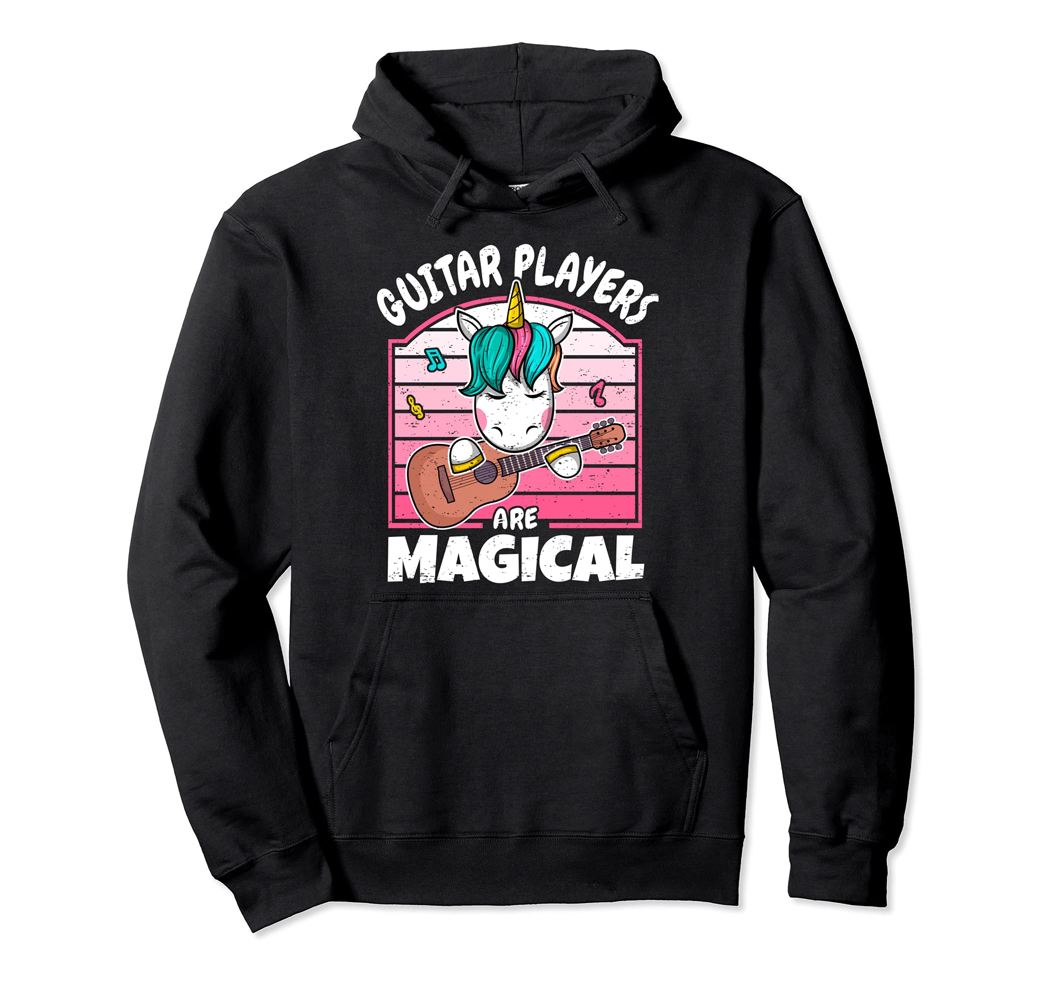 Cute Magical Unicorn Guitar Player Guitarist Pullover Hoodie