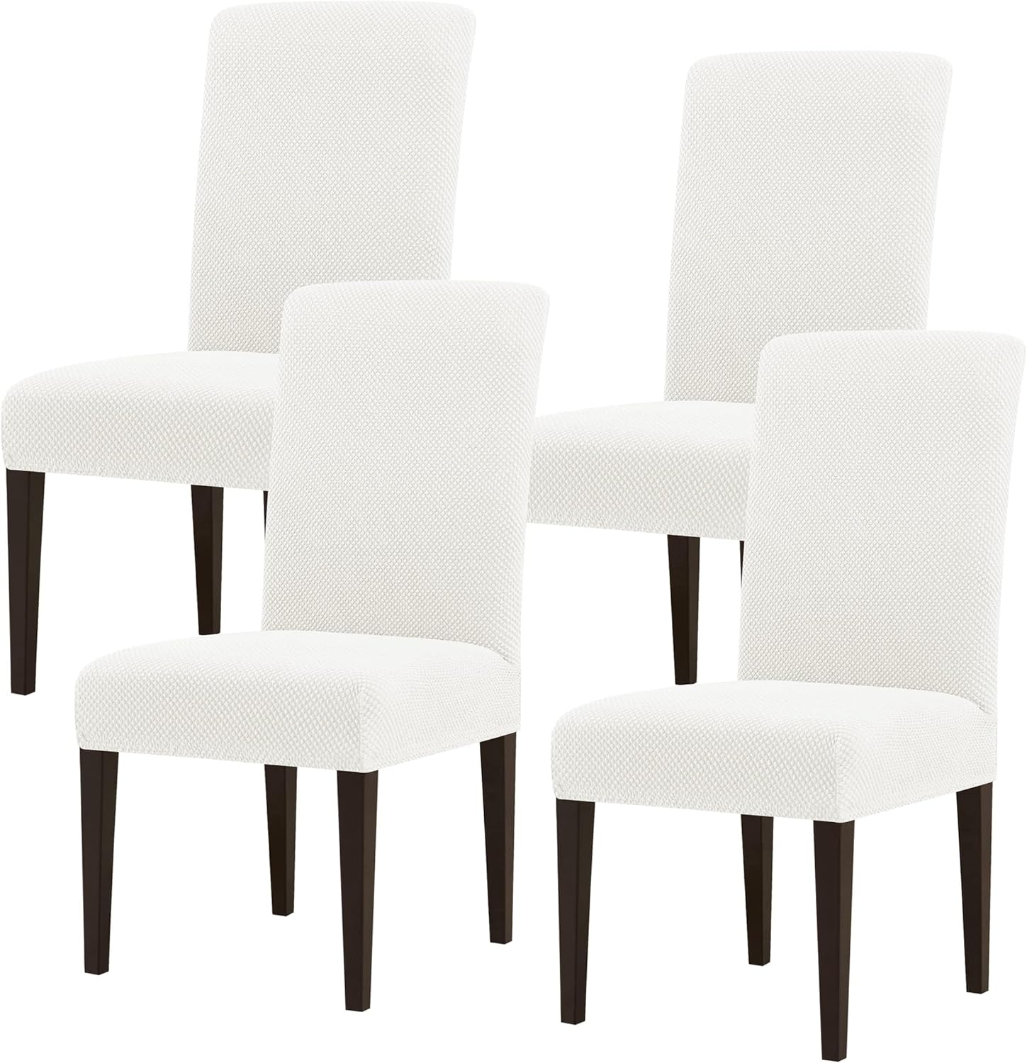 Slipcovers - SUBRTEX Dining Room Chair Slipcovers Parsons Chair Covers Set of 4 Stretch Dining Chair Covers Removable Washable Kitchen Chair Covers Chair Protector Covers for Dining Room,Party,Hotel(Creme)
