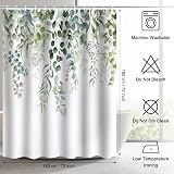 WELTRXE Shower Curtain 183x183cm Green Leaves Waterproof 12 Hooks view 7