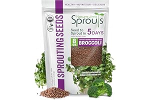 Nature Jims Sprouts Organic Broccoli Seeds for Sprouting – Certified Non-GMO, Rich in Sulforaphane, Swift-Growing Microgreen Seeds for Nutritious Broccoli Sprouts – Ideal for Indoor/Outdoor Use – 8oz