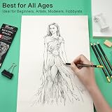 Drawlish Sketching Pencils Set of 8 B, 2B, 4B, 6B, 8B, HB, 2H, 4H view 5