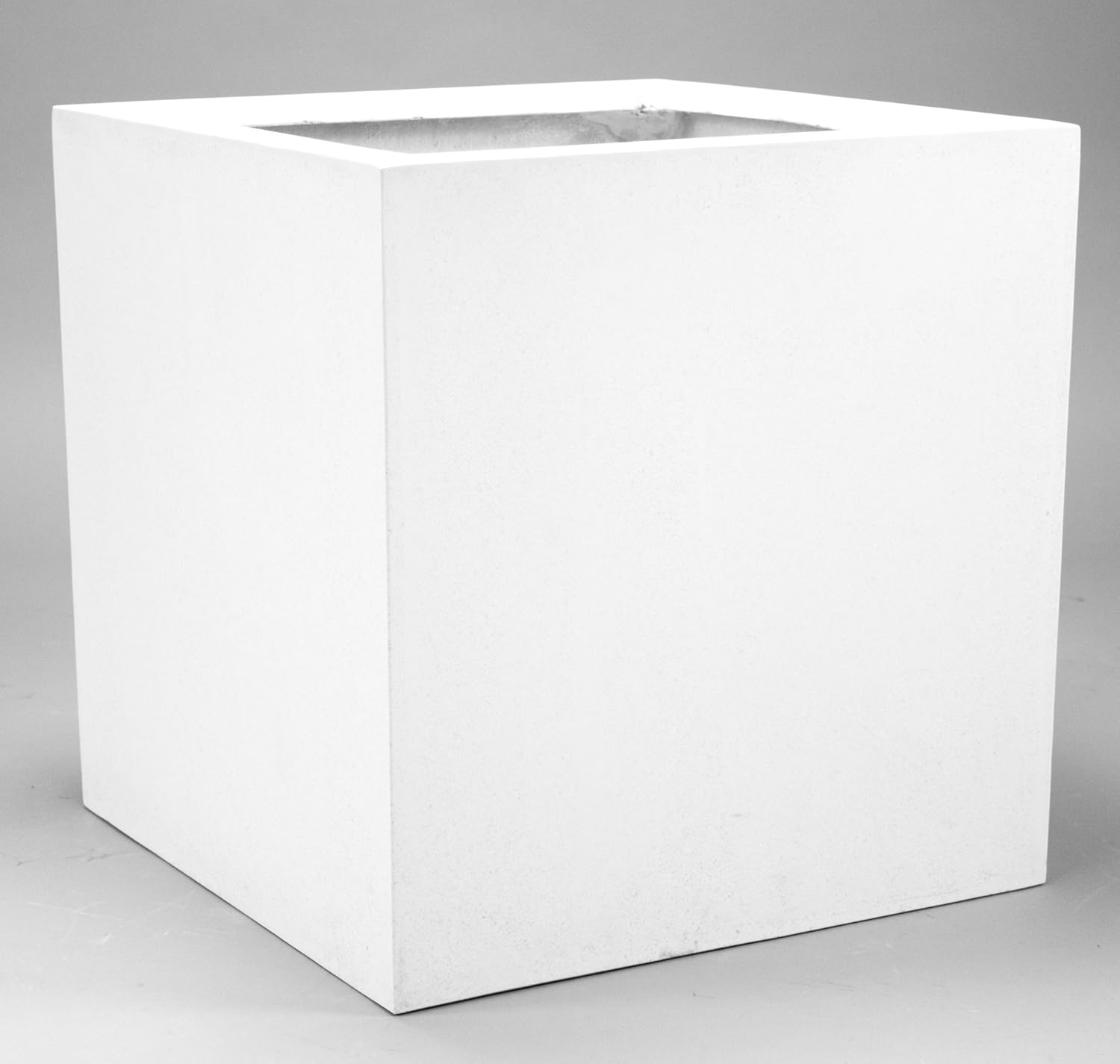 Plant Tub Fibreglass Planter Square 60 x 60 x 60 CM Pearl White
