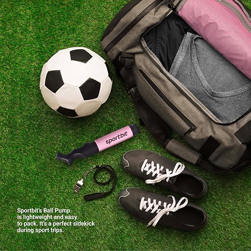 SPORTBIT Ball Pump With 5 Needles - Push & Pull Inflating System - Gre