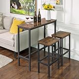 VASAGLE Bar Table Narrow Rectangular 100x40x90 cm Industrial Rustic view 2