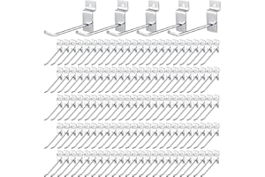 Moxweyeni 100 Pcs Heavy Duty Slatwall Panel Hooks Hanging Metal Slat Wall Hanging Hooks Silver Slat Wall Hanger Commercial Grade Slatwall Pegs Accessories for Shop Retail Display(4 Inch)