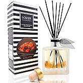 LOVSPA Reed Diffuser Set, Black Amber Scented Oil Diffuser with Sticks, Home Fragrance Accessories for Bathroom Shelf Decor, Aroma Diffusers for Home or Office Fall Decor, USA Made