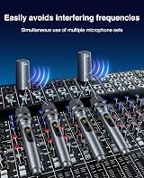 LEKATO 2.4GHz Wireless Microphone Set Dual Handheld Karaoke Mic Silver view 4