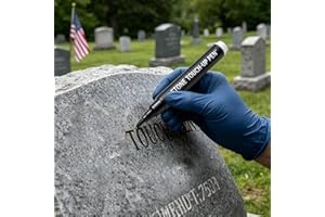 Golden Tombstone Marker Pen Restoring Faded Grave Inscriptions Waterproof Stone Touch Up Pen Faded Grave Inscriptions Marble 