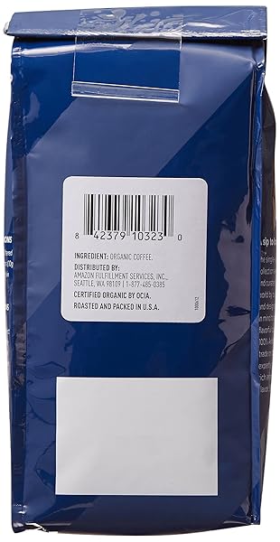 AMAZON FRESH, ORGANIC FAIR TRADE SUMATRA WHOLE BEAN COFFEE, DARK ROAST, 12 OZ