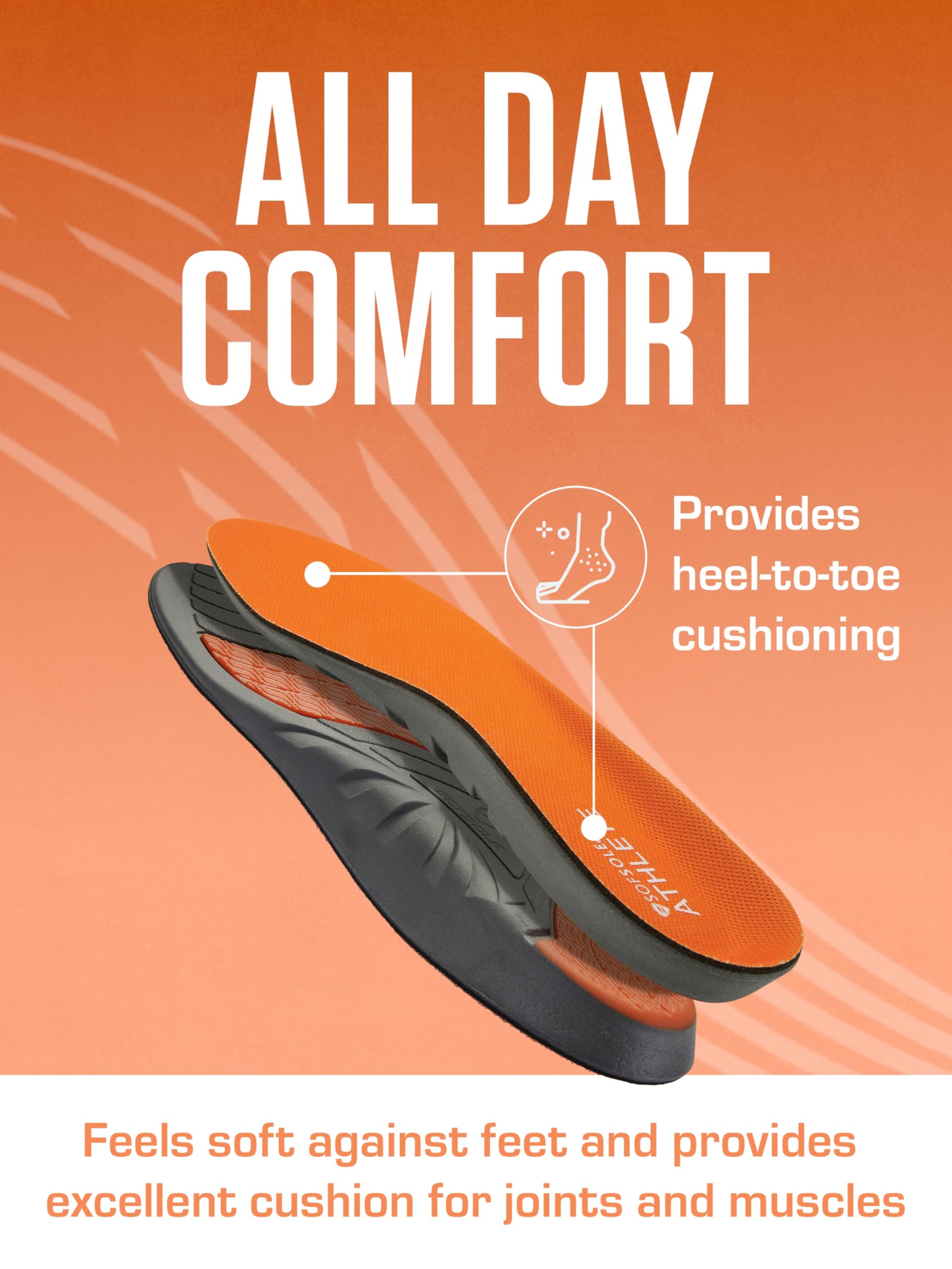 Sof Sole Insoles Men's ATHLETE Performance Full-Length Gel Shoe Insert