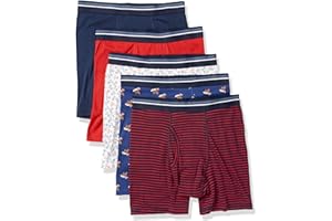Amazon Essentials Mens Underwear Boxer Briefs, Comfortable Cotton, Tag-Free