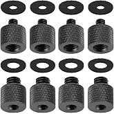Camera Screw Adapter 8 Pieces Thread 1/4" Male to 3/8" Female and 3/8" Male to 1/4" Female Adapter with Rubber Pad for Camera Monitor, Tripod, Mount
