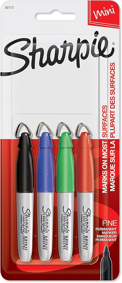 Amazon Com Sharpie Mini Permanent Markers Fine Point Assorted Colors 4 Count 35113pp Permanent Markers Office Products