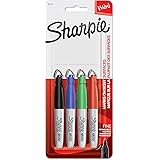 Sharpie Mini Permanent Markers, Fine Point, Assorted Colors, 4 Count - 35113PP