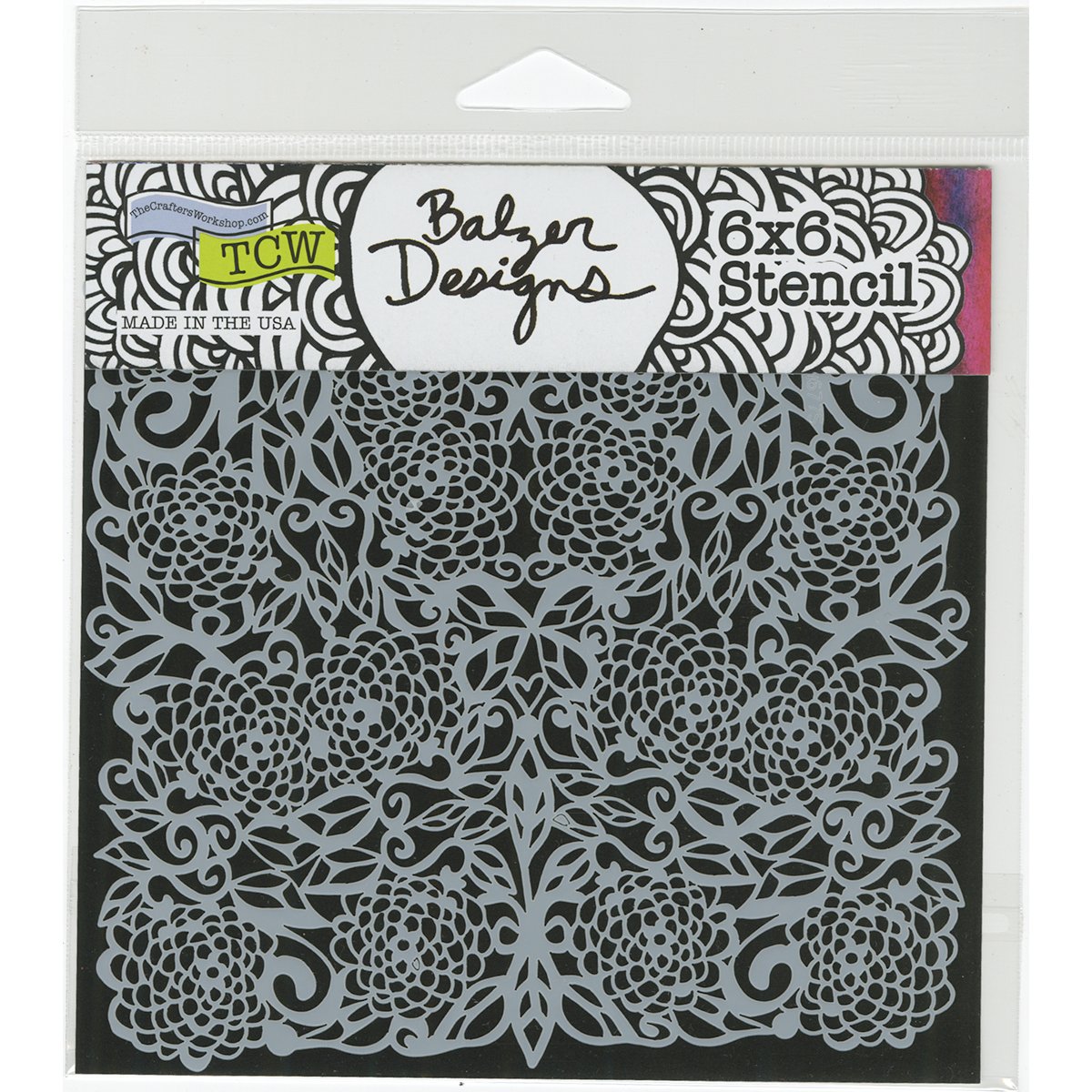 The Crafters Workshop 6x6 Stencil Flower Tangle, Synthetic Material, 17.8 x 16 x 0.1 cm