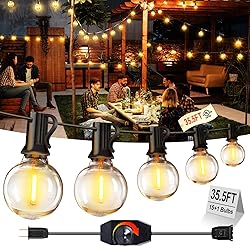 XURISEN Outdoor String Lights with Dimmer, 35.5FT