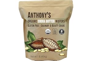 Anthony's Organic Cocoa Butter Wafers, 1 lb, Batch Tested Gluten Free, Non GMO, Keto Friendly