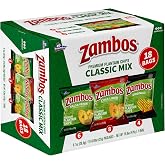 Zambos Plantain Chips Classic Mix, Thick-Cut, Large Plantain Chips Variety Pack, Chile Limon, Salsa Verde, Original, 1 oz (Pack of 18)