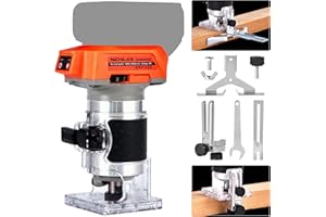 Nichilas Cordless Trimmer Router, Brushless Hand Edge Trimmer for Wood Working Slotting, Trimming, Carving 1/4" Collet, Compatible with DEWALT 20V MAX Battery (NO BATTERY)