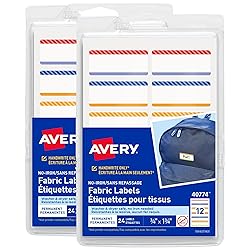 Avery No-Iron Fabric Name Labels, Playful Stripes