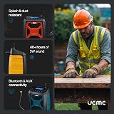 UEME 5W Rugged DAB DAB+ FM Site Radio Bluetooth USB Rechargeable Yellow view 9