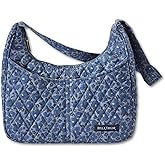 Bella Taylor Blakely - Hobo Shoulder Bag for Women - Lightweight Quilted Fabric Purse with Pockets