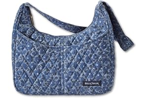 Bella Taylor Blakely - Hobo Shoulder Bag for Women - Lightweight Quilted Fabric Purse with Pockets