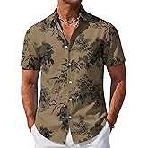 COOFANDY Mens Hawaiian Shirt Short Sleeve Button Down Beach Vacation Shirt Retro Summer Tropical Shirts