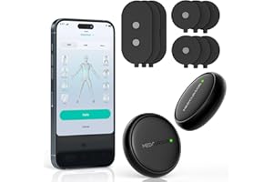 Medcursor Wireless 3-in-1 TENS Unit, Dual-Channel Muscle Stimulator with App Control & Session Memory, EMS Machine with 25 Intensities and 8 Target Areas, Storage Pouch, Designed for Back Pain Relief