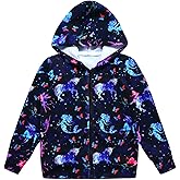 Girls Zip Up Hoodie Jacket Unicorn Sweatshirt with Pockets