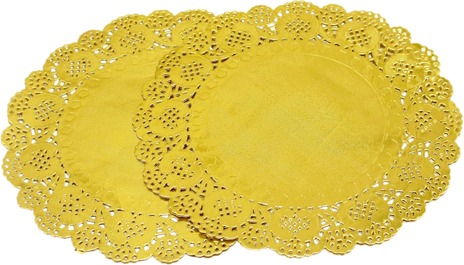 50PCS 12 Inch Round Lace Gold Paper Doilies Golden Foil Paper Placemats