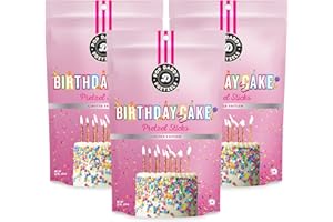 POP DADDY ·POPCORN· Pop Daddy Pretzels Sticks, Healthy Gourmet Flavored Pretzels Snacks, 7.5oz Individual Bags, 3 Pack, Birthday Cake