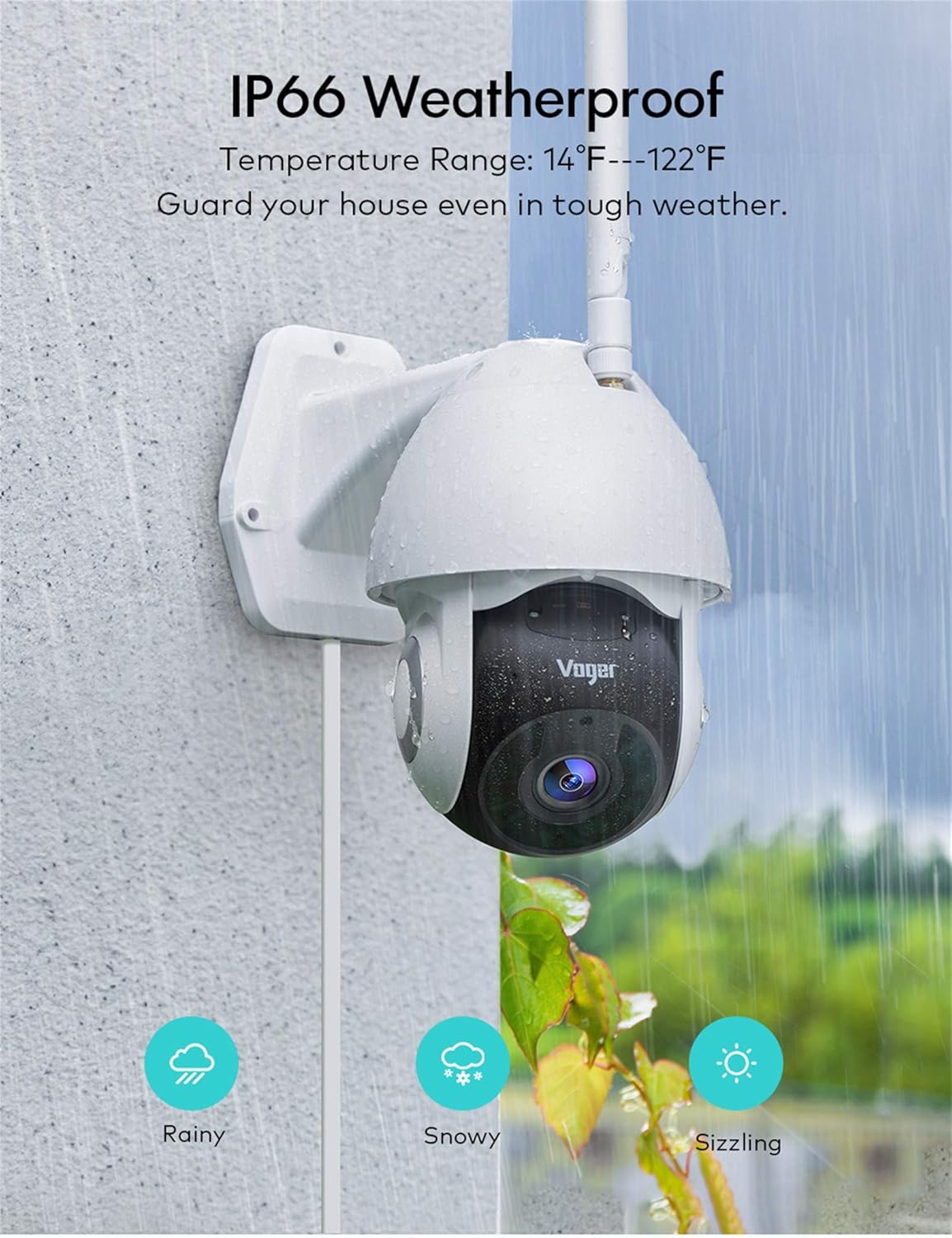 CCTV Camera, Voger Security Camera Outdoor 360° View for Home Security