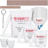 TCP Global Complete Paint Mixing Kit - 12 Cups with Lids, Mixing Sticks | Paddles, Strainers - Epoxy Resin Measuring Cups, Plastic Paint Cup Containers for Automotive &amp; Art Projects