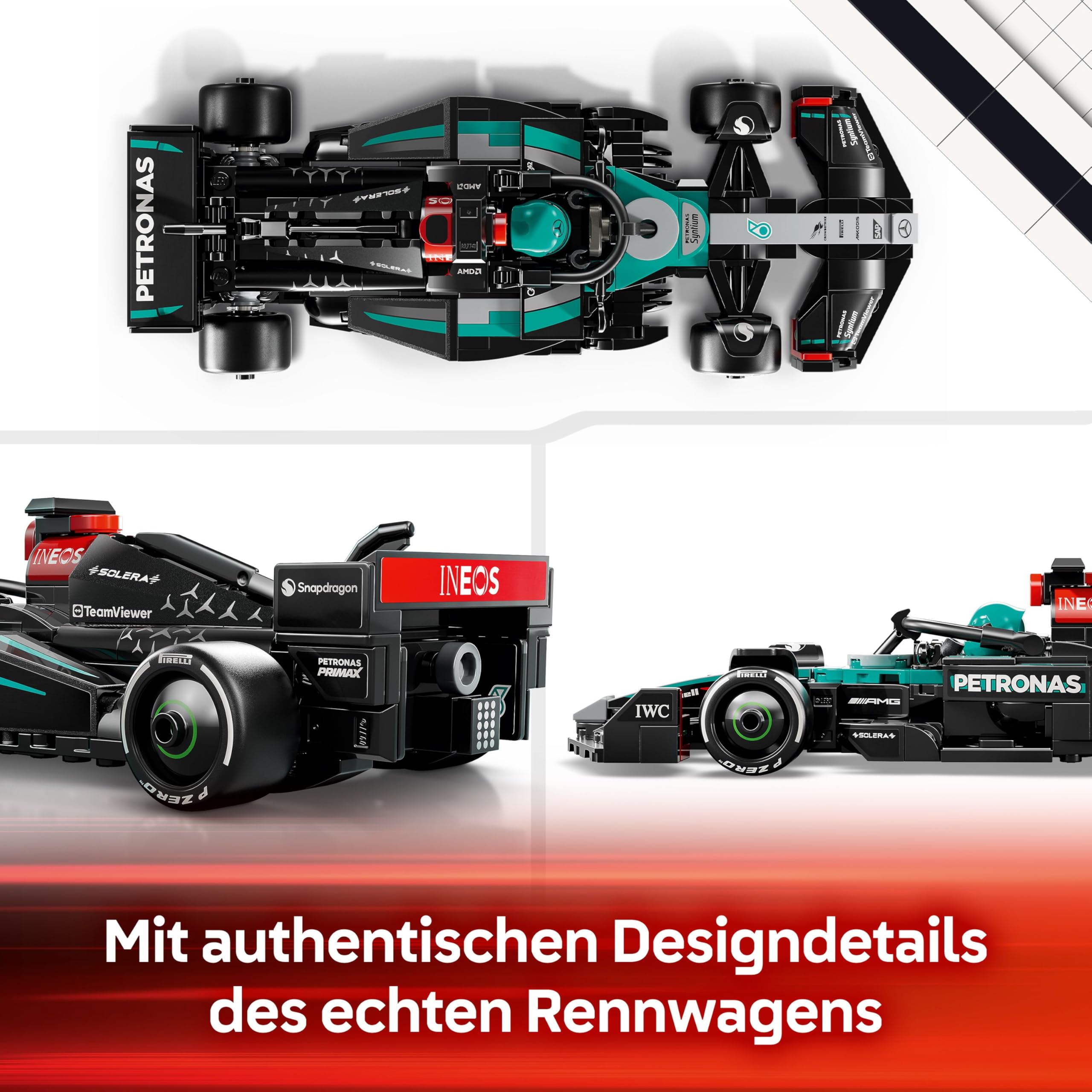 LEGO Speed Champions Mercedes-AMG F1 W15 Rennauto - Spielzeug mit Formel 1 Minifigur - Modell Auto zum Sammeln und Bauen - Geschenk für Jungen & Mädchen ab 10 Jahren oder Erwachsene Fans 77244 5