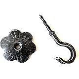 SN-TEC Schraubhaken/Deckenhaken gebogen 50mm schwarz Rustikal gehämmert