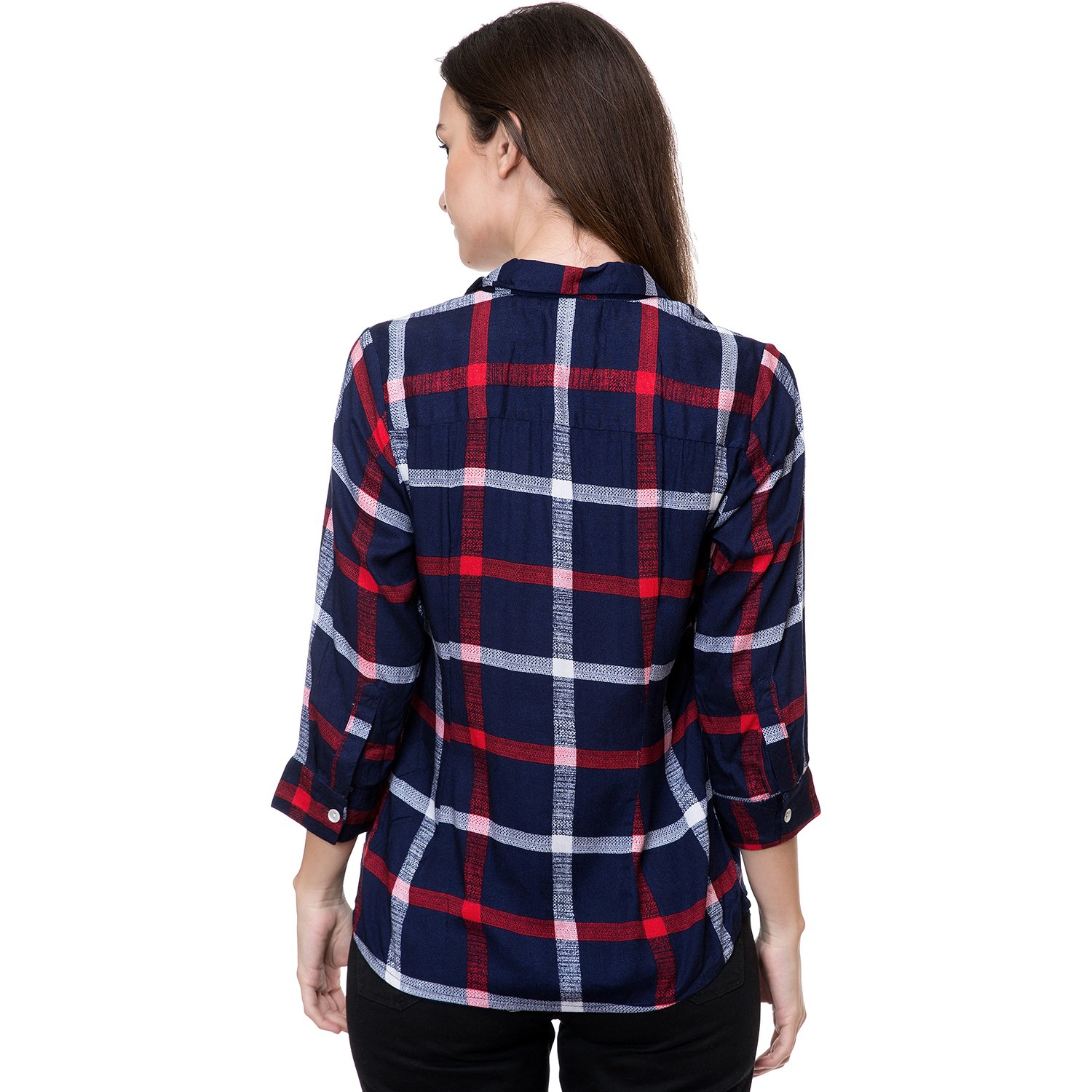 deewa navy & rani white rayon casual shirts for women (dws350pibl_xl)