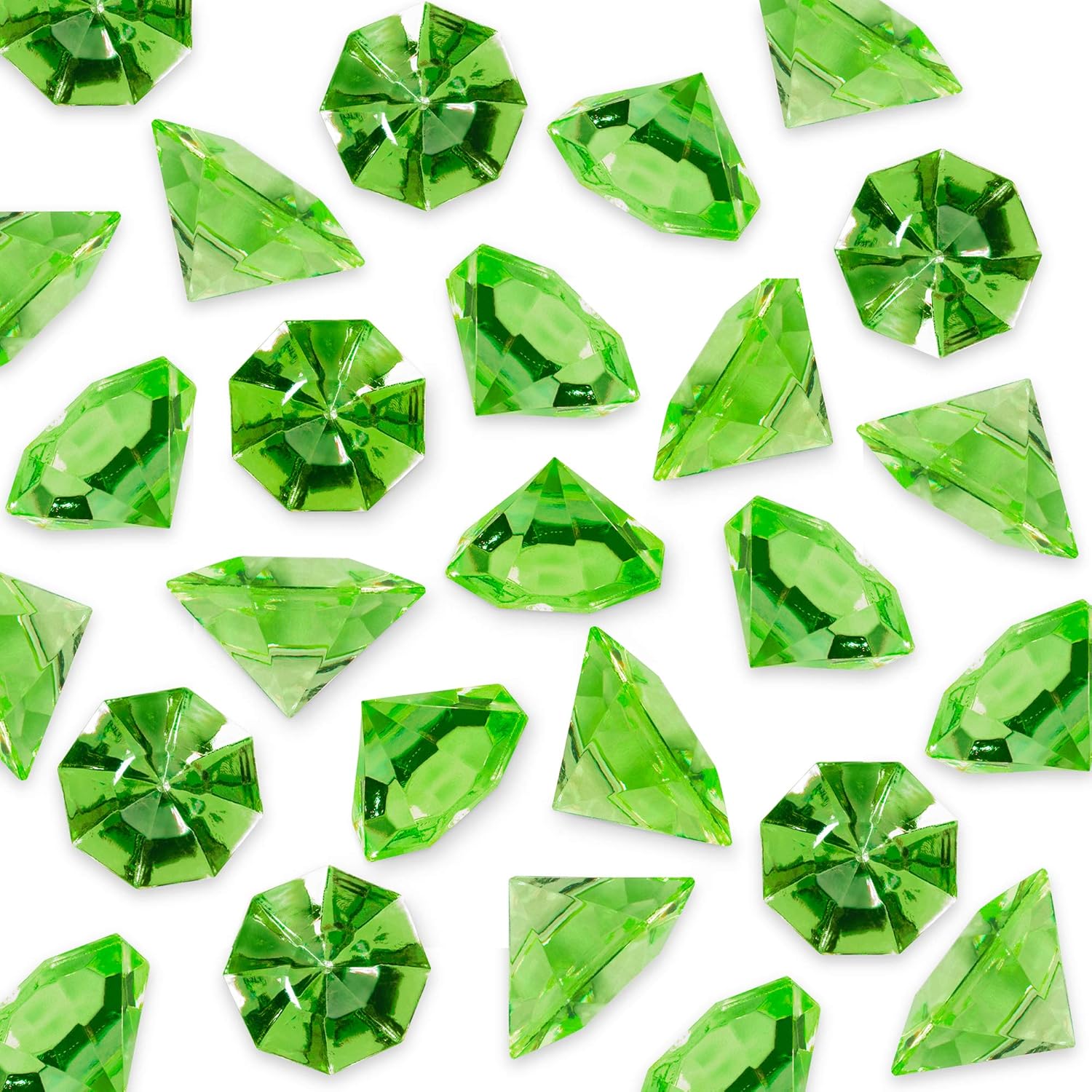 Vase Fillers - Super Z Outlet Acrylic Colorful Round Treasure Gemstones for Table Scatter, Vase Fillers, Event, Wedding, Arts & Crafts, Birthday Decorations Favor (36 Pieces) (Apple Green)