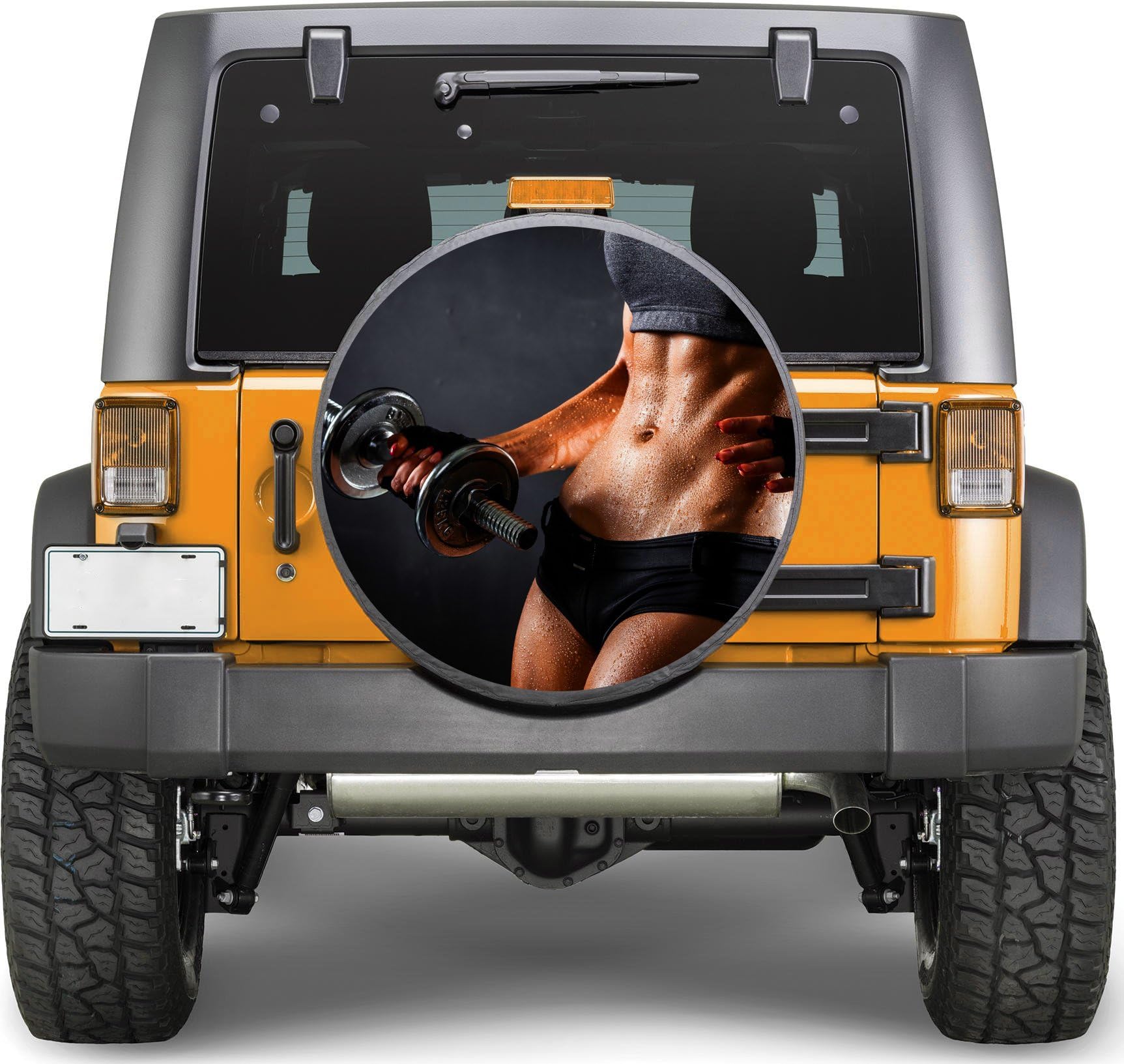 Girl Fitness Sticker Full Color Spare Tire Cover Decal, Sticker Wheel Cover gc1924