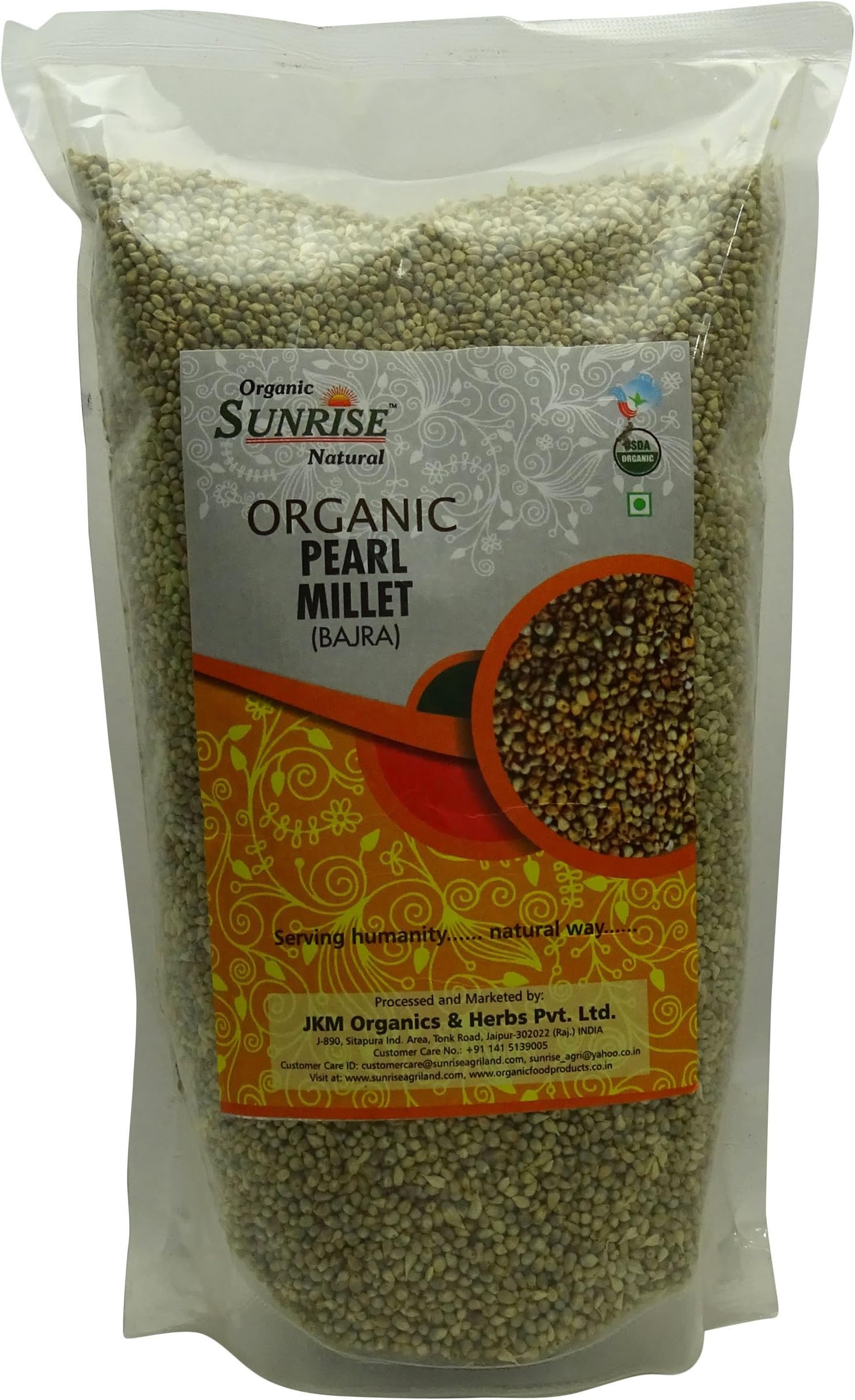 Organic Sunrise Natural Pearl Millet (Bajra) 35.2 Ounce - USDA Certified