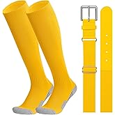 JASGOOD Baseball Socks and Belt Combo for Youth Adult Softball Socks and Elastic Belt for Boys Girls