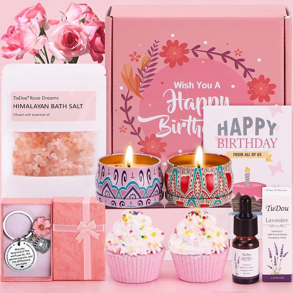 TuDou Birthday Pamper Gift Box for Women - Relaxation Self Care Hamper