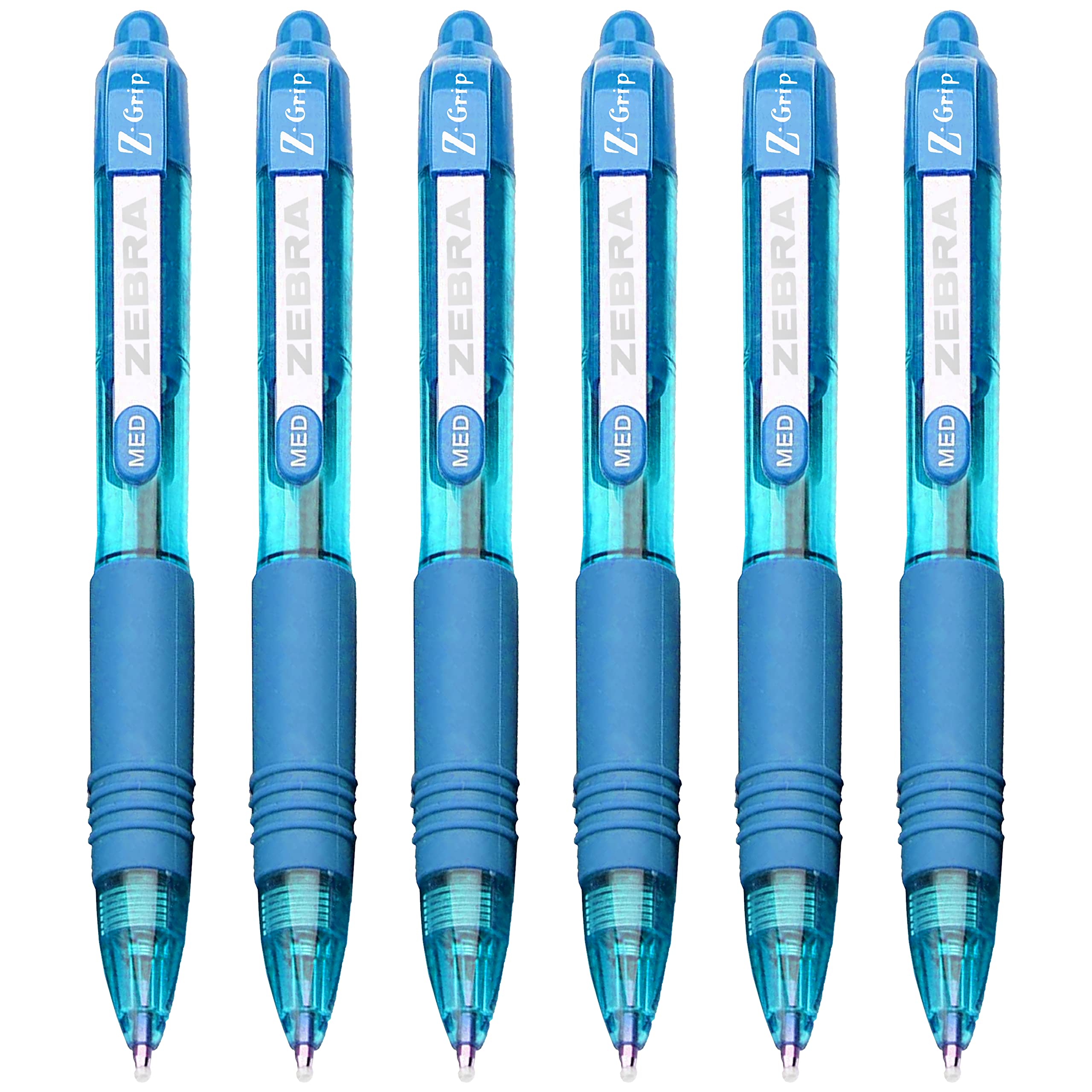 Zebra Z-Grip Smooth Mini Retractable Ballpoint Pens - 1.0mm - Light Blue - Pack of 6