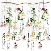 Hoteam 51 Pcs DIY Wildflower Garland Artificial Hanging Flower Backdrop Set Fake Rose Poppy Wild Flower Decor from Ceiling for Wedding Baby Shower Party Birthday Home Garden (White,Champagne,Pink)