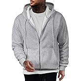 JMIERR Mens Full Zip Casual Cotton Hooded Fleece Drawstring Hoodies Pullover Sweatshirts Casual Long Sleeve Shirts