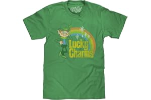 Tee Luv Men's Lucky Charms Shirt - Vintage Lucky The Leprechaun Logo T-Shirt
