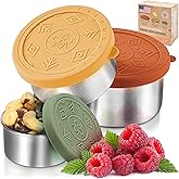 Everusely - Stainless Steel Food Containers - 3 Pack, Muted - Metal Lunch Box - Nesting Snack Containers for Office, Home Food Storage - Leakproof Silicone Lids - Dishwasher and Freezer Safe