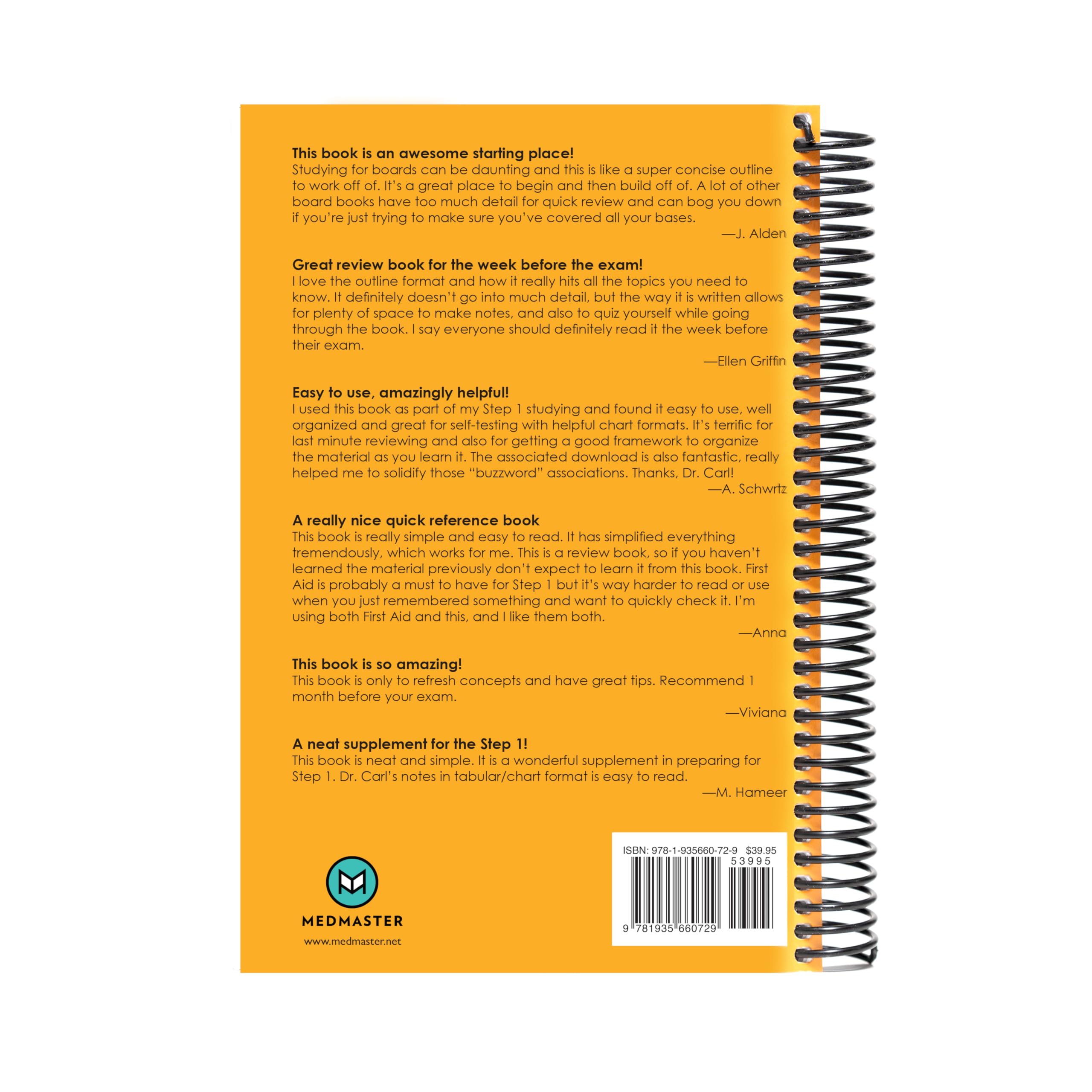 USMLE Step 1 Made Ridiculously Simple: Your First Aid for the USMLE, Spiral Bound Color Edition + 1000 Question Quiz
