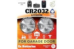 KEY BATTERY OUTLET Garage Door Opener Battery - 2 Pack CR2032 Button Lithium 3V Packaging May Vary Replacement Power for Major Remotes, Keypads, Sensors